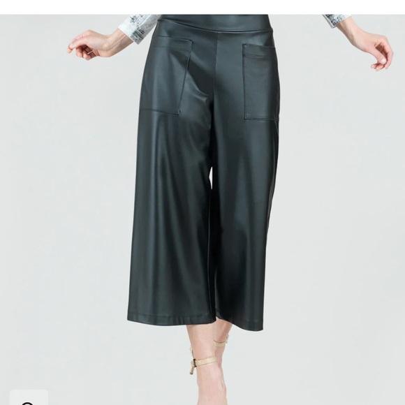 CLARA SUNWOO Pants - NWT Clara Sunwoo Liquid Leather™ - Front Pocket Gaucho Pant - Black